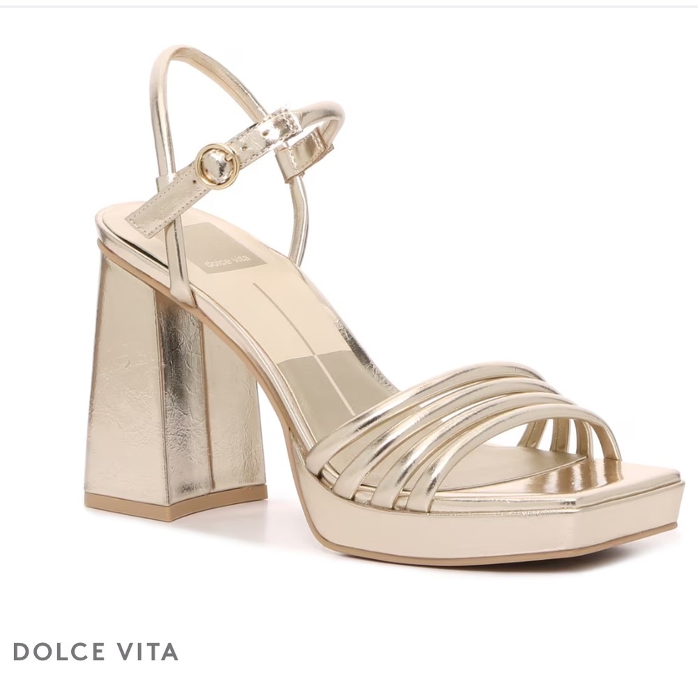 DV Avery platform sandal light gold